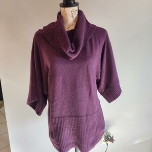 LOFT Rich Plum Cowl Neck Sweater